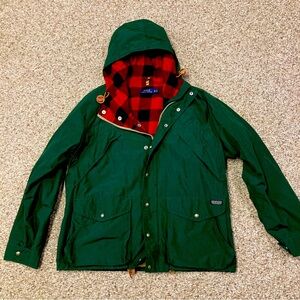Ralph Lauren Plaid Mountain Expedition Foster Falls Parka Jacket Green Ski sz XL